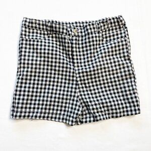 Black & White Checkered Kids Shorts ATUN Size 9-10Y Cotton Blend